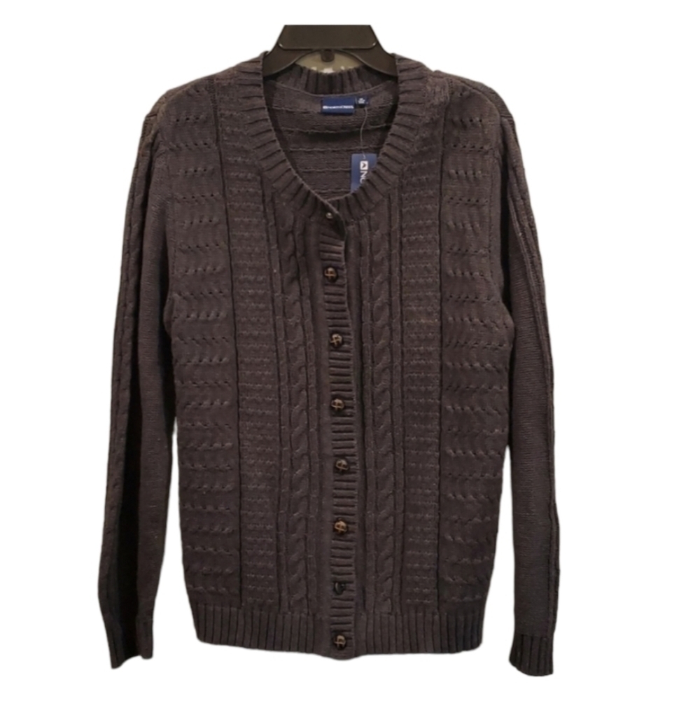 NorthCrest cable knit cardigan button does sweater sz 1X